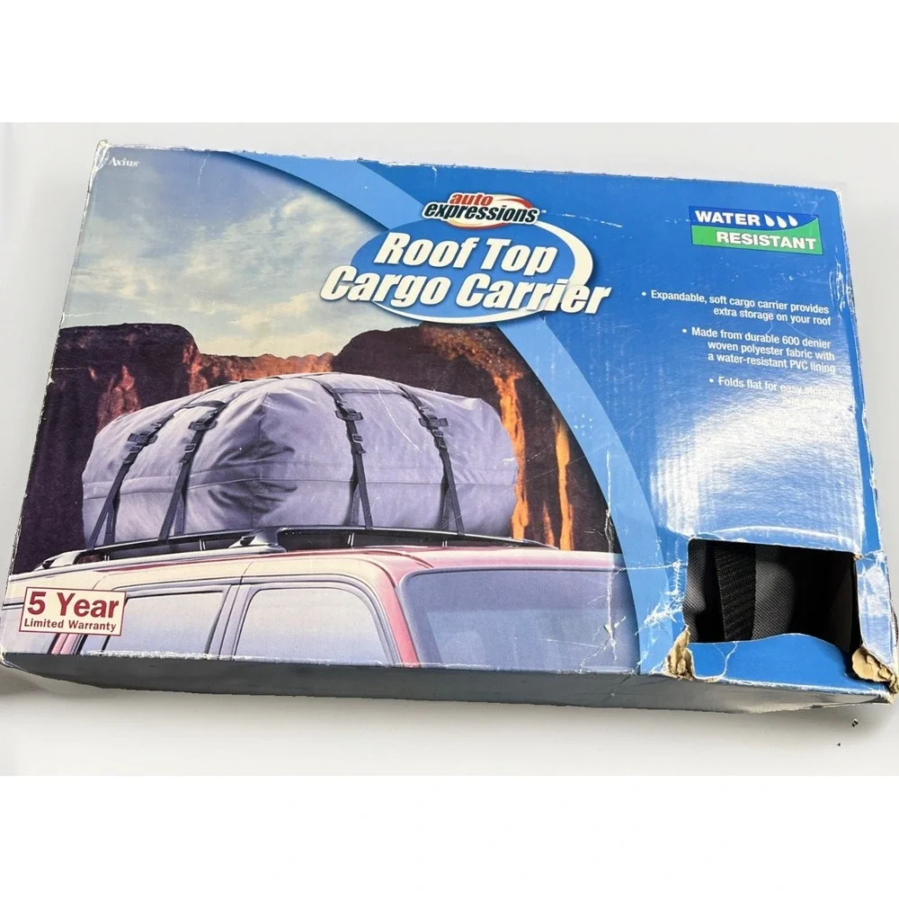 Car Roof Top Cargo Carrier Auto Expressions Water Resistant - Grey New Open Box